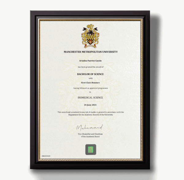 Fake-Diploma from Manchester Metropolitan university