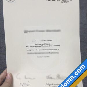 Edinburgh Napier University Custom Printable Diploma