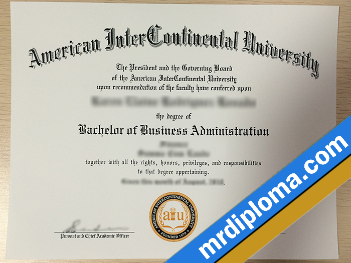 Custom Printable American InterContinental University Diploma